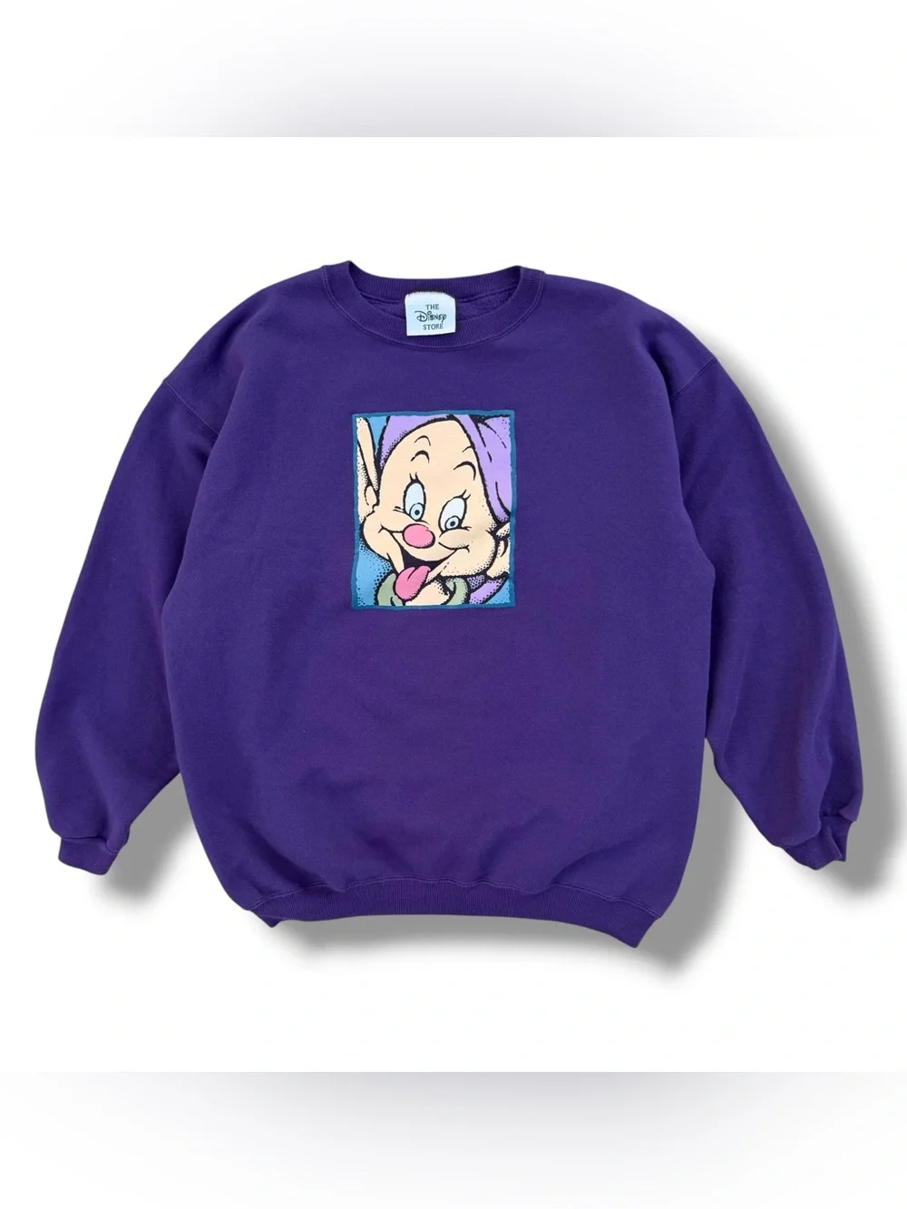 Vintage 90s Disney Dopey Dwarf Snow White Sweatshirt Purple Size Large